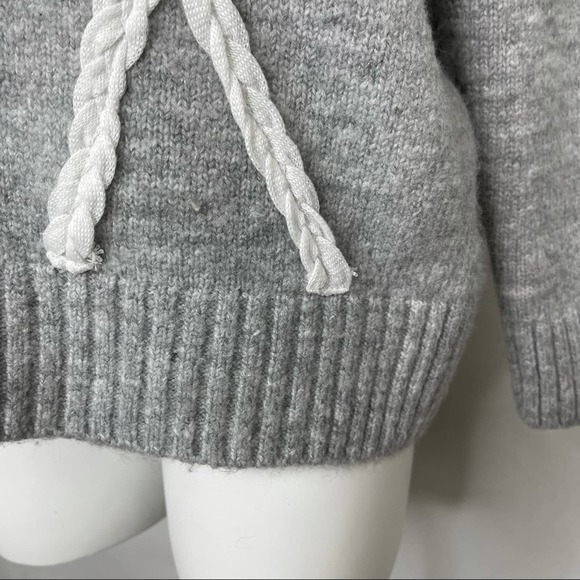 Line and Dot ~ Braid Trim Sweater Grey Pullover Large L - Picture 4 of 10